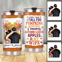 Personalized Couple Fall Steel Tumbler SB233 30O53 thumb 1