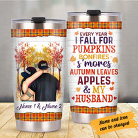 Personalized Couple Fall Steel Tumbler SB233 30O53 thumb 1