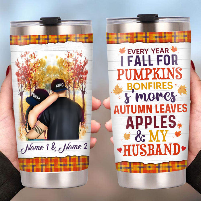 Personalized Couple Fall Steel Tumbler SB233 30O53 1