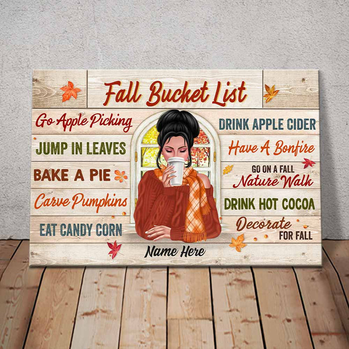 Personalized Woman Fall Bucket List Poster SB244 85O57 1