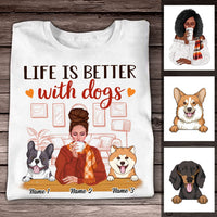 Personalized Dog Mom Fall Halloween T Shirt SB271 26O53 thumb 1
