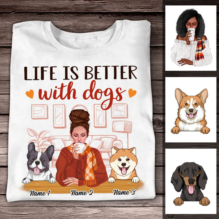 Personalized Dog Mom Fall Halloween T Shirt SB271 26O53 1