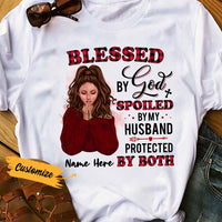 Personalized Protected By God And Husband T Shirt SB272 30O36 thumb 1