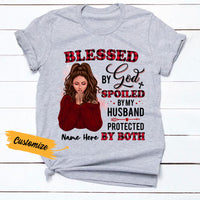 Personalized Protected By God And Husband T Shirt SB272 30O36 thumb 1