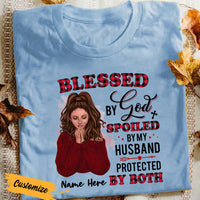 Personalized Protected By God And Husband T Shirt SB272 30O36 thumb 1