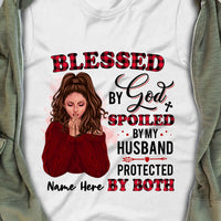 Personalized Protected By God And Husband T Shirt SB272 30O36 thumb 1