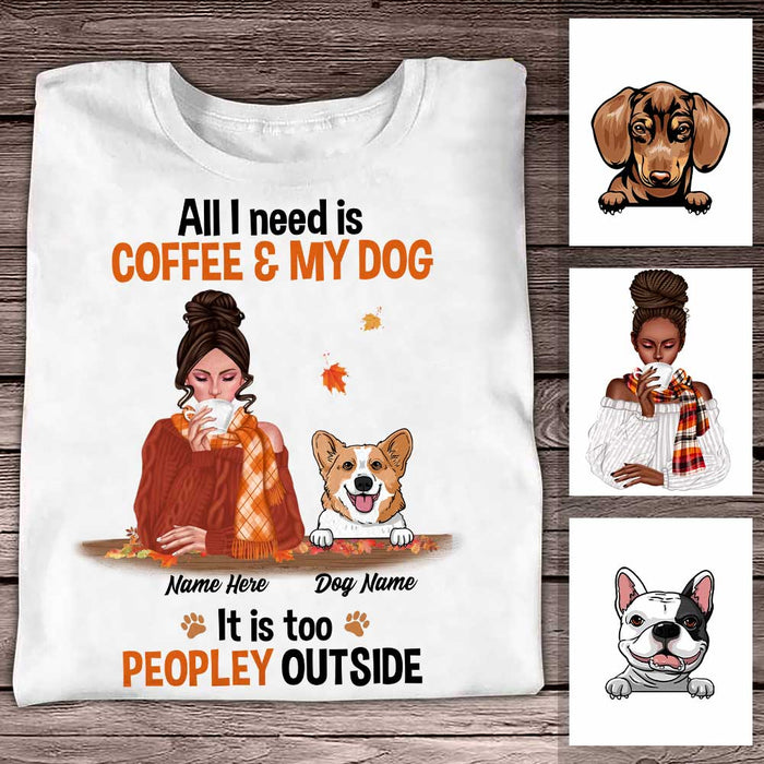 Personalized Dog Mom Peopley Coffee T Shirt SB241 81O34 1