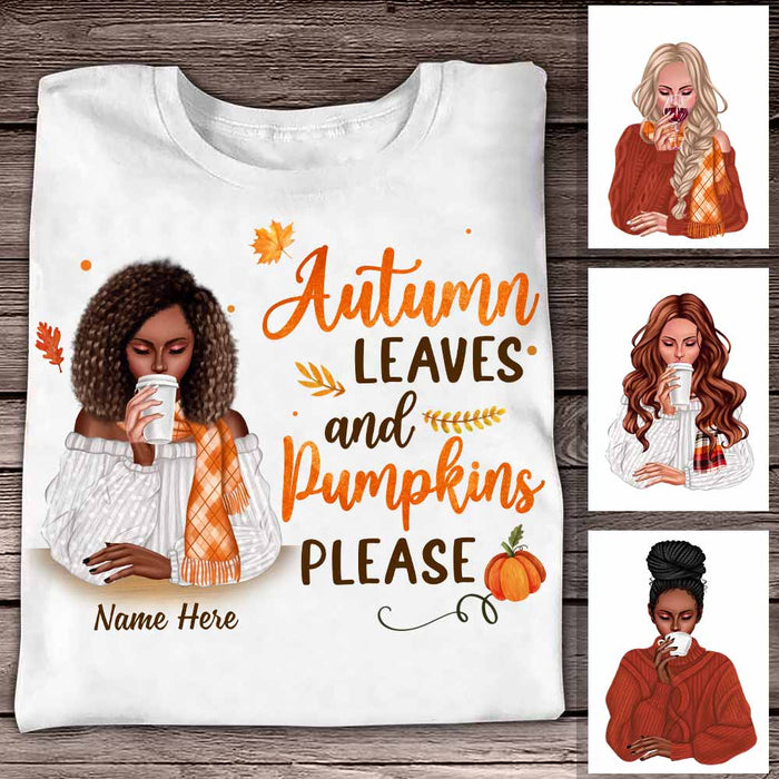Personalized Fall Pumpkin Girl T Shirt SB272 87O58 1