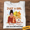 Personalized Love Fall And Dog Girl Fall Halloween T Shirt SB273 22O34 1