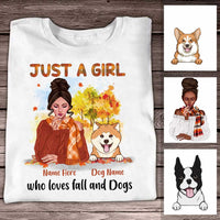 Personalized Love Fall And Dog Girl Fall Halloween T Shirt SB273 22O34 thumb 1