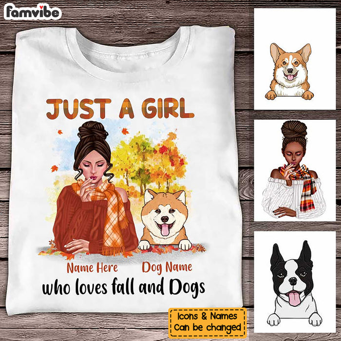 Personalized Love Fall And Dog Girl Fall Halloween T Shirt SB273 22O34 1