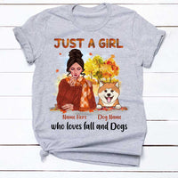 Personalized Love Fall And Dog Girl Fall Halloween T Shirt SB273 22O34 thumb 1