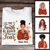 Personalized Faith Over Fear Fall Girl T Shirt SB272 22O57 thumb 1