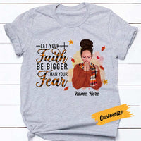 Personalized Faith Over Fear Fall Girl T Shirt SB272 22O57 thumb 1