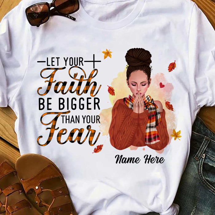 Personalized Faith Over Fear Fall Girl T Shirt SB272 22O57 1