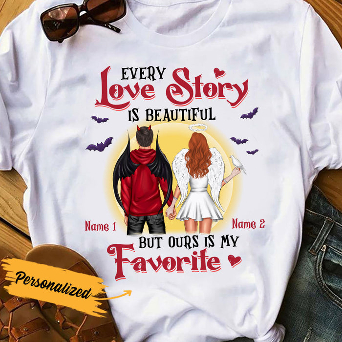 Personalized Couple Fall Halloween T Shirt SB284 26O36 1