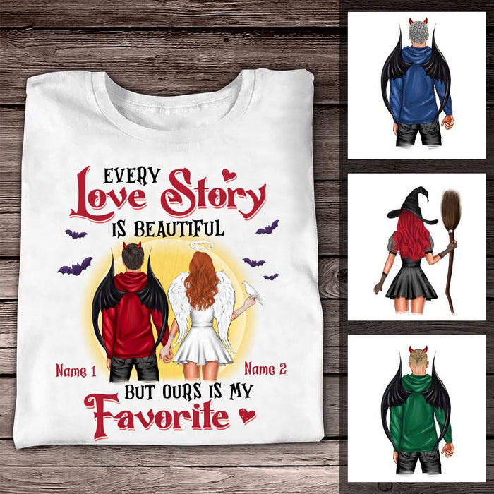 Personalized Couple Fall Halloween T Shirt SB284 26O36 1