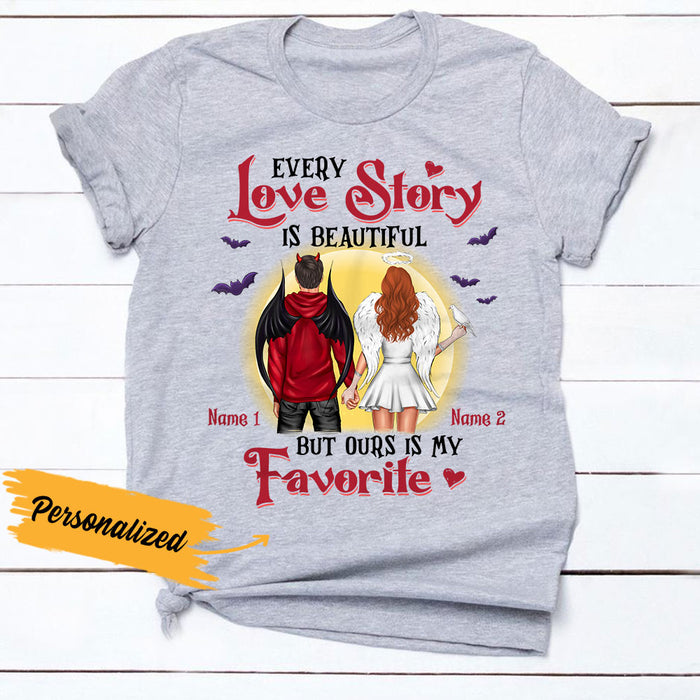 Personalized Couple Fall Halloween T Shirt SB284 26O36 1