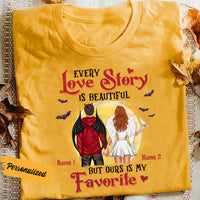Personalized Couple Fall Halloween T Shirt SB284 26O36 thumb 1