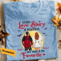 Personalized Couple Fall Halloween T Shirt SB284 26O36 thumb 1