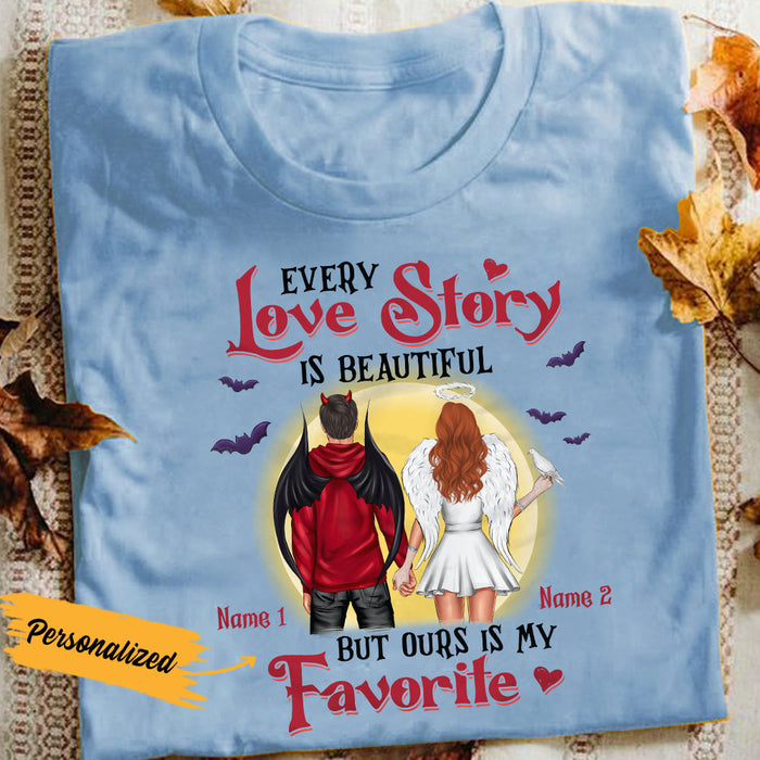 Personalized Couple Fall Halloween T Shirt SB284 26O36 1
