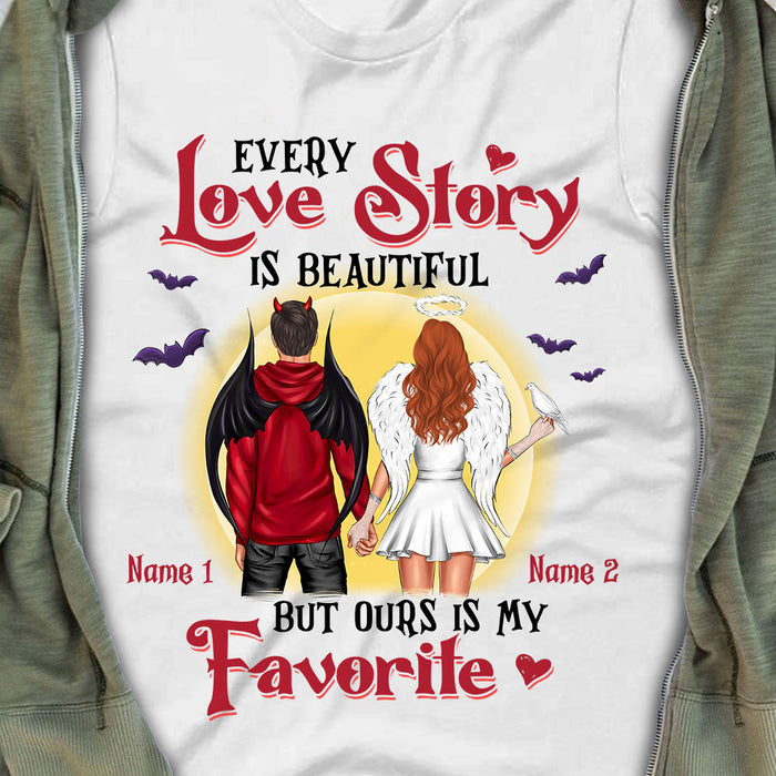 Personalized Couple Fall Halloween T Shirt SB284 26O36 1