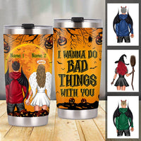 Personalized Couple Halloween Steel Tumbler SB283 30O36 thumb 1