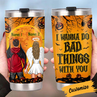 Personalized Couple Halloween Steel Tumbler SB283 30O36 thumb 1