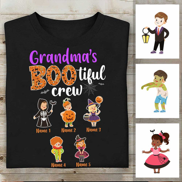 Personalized Grandma's Bootiful Crew Fall Halloween T Shirt SB282 23O34 1