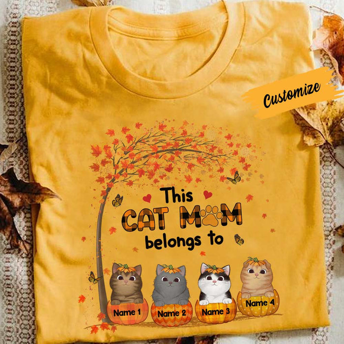 Personalized Cat Mom Fall Halloween T Shirt SB291 85O57 1
