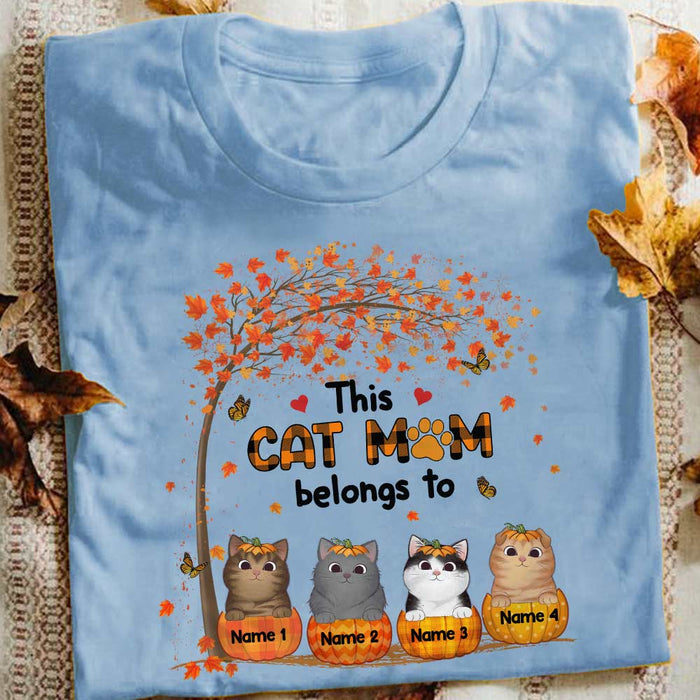 Personalized Cat Mom Fall Halloween T Shirt SB291 85O57 1