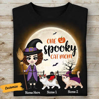 Personalized Witch Halloween Cat Mom T Shirt SB292 85O58 thumb 1