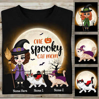 Personalized Witch Halloween Cat Mom T Shirt SB292 85O58 thumb 1