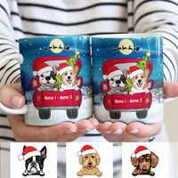 Personalized Dog Red Truck Christmas Mug AG316 81O34 thumb 1