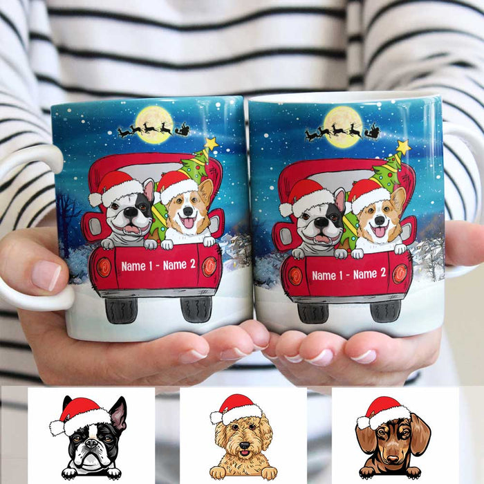 Personalized Dog Red Truck Christmas Mug AG316 81O34 1