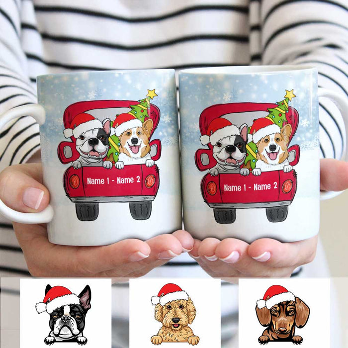 Personalized Dog Red Truck Christmas Mug AG316 81O34 1
