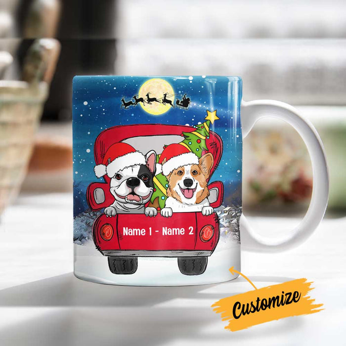 Personalized Dog Red Truck Christmas Mug AG316 81O34 1