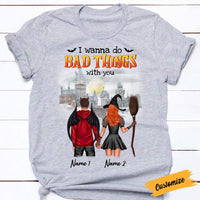 Personalized Fall Halloween Couple T Shirt SB303 24O57 thumb 1