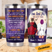 Personalized Halloween Couple Steel Tumbler SB301 24O34 thumb 1