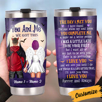 Personalized Halloween Couple Steel Tumbler SB301 24O34 thumb 1