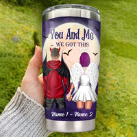 Personalized Halloween Couple Steel Tumbler SB301 24O34 thumb 1