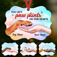 Personalized Memo Dog You Left Paw Prints Christmas Benelux Ornament OB21 85O53 thumb 1