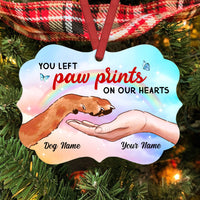 Personalized Memo Dog You Left Paw Prints Christmas Benelux Ornament OB21 85O53 thumb 1