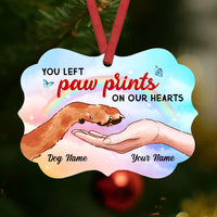 Personalized Memo Dog You Left Paw Prints Christmas Benelux Ornament OB21 85O53 thumb 1