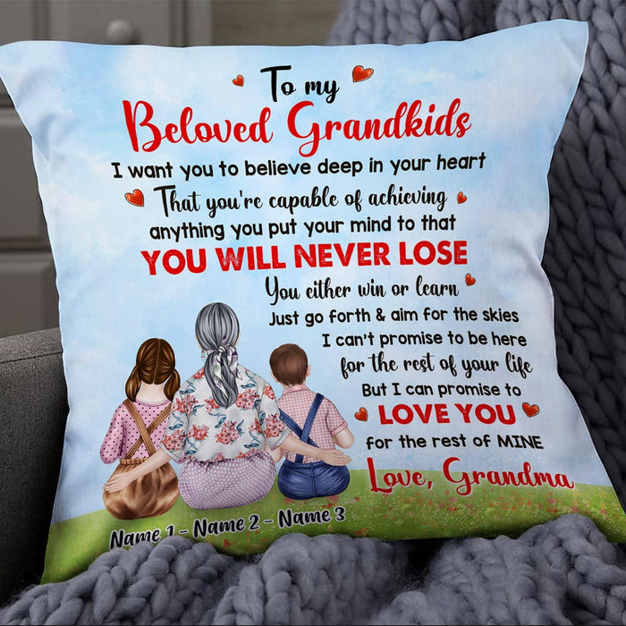 Personalized Grandma Loves Grandkids Pillow OB21 23O36 (Insert Included) 1