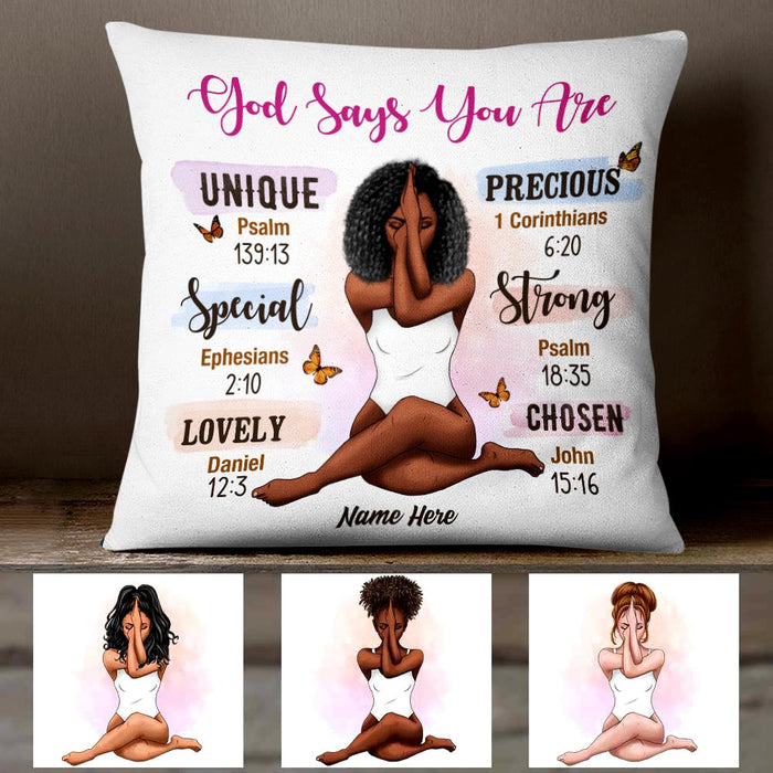 Personalized BWA God Says Pillow OB42 26O47 (Insert Included) 1