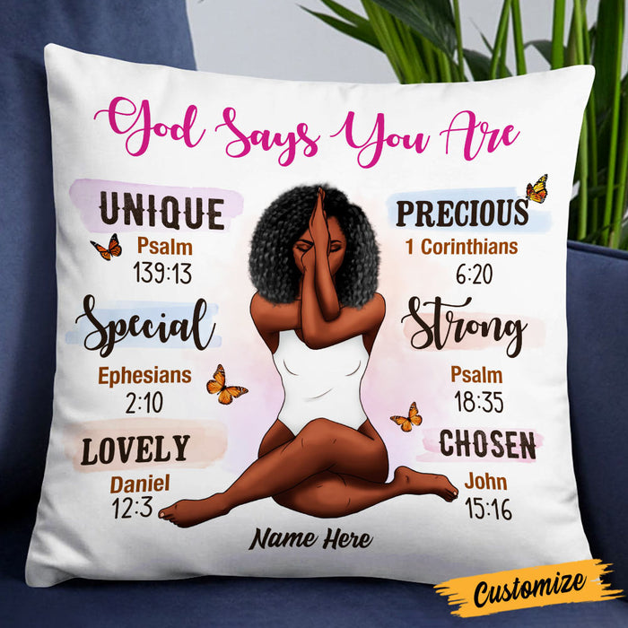 Personalized BWA God Says Pillow OB42 26O47 (Insert Included) 1