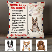 Personalized French Dog Dad Cher Papa De Chien Pillow OB71 23O36 (Insert Included) thumb 1