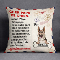 Personalized French Dog Dad Cher Papa De Chien Pillow OB71 23O36 (Insert Included) thumb 1
