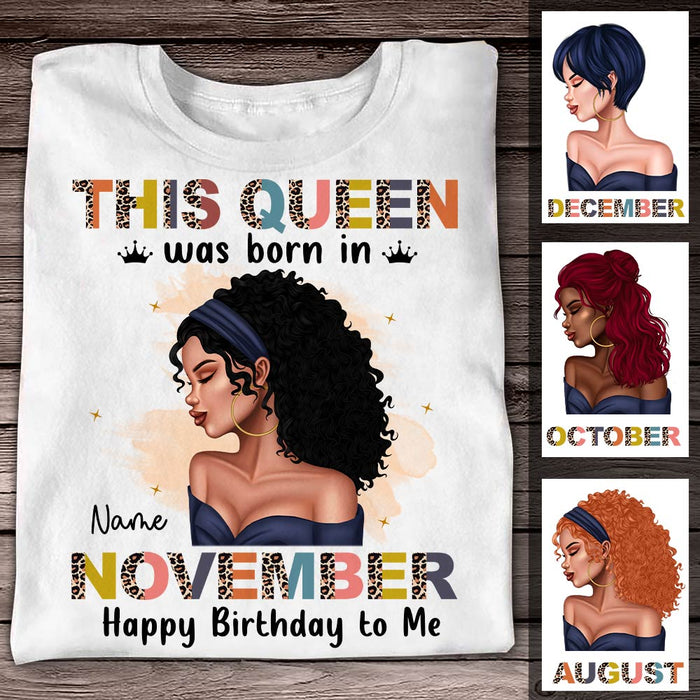 Personalized Queen Girl Happy Birthday T Shirt OB62 95O47 1